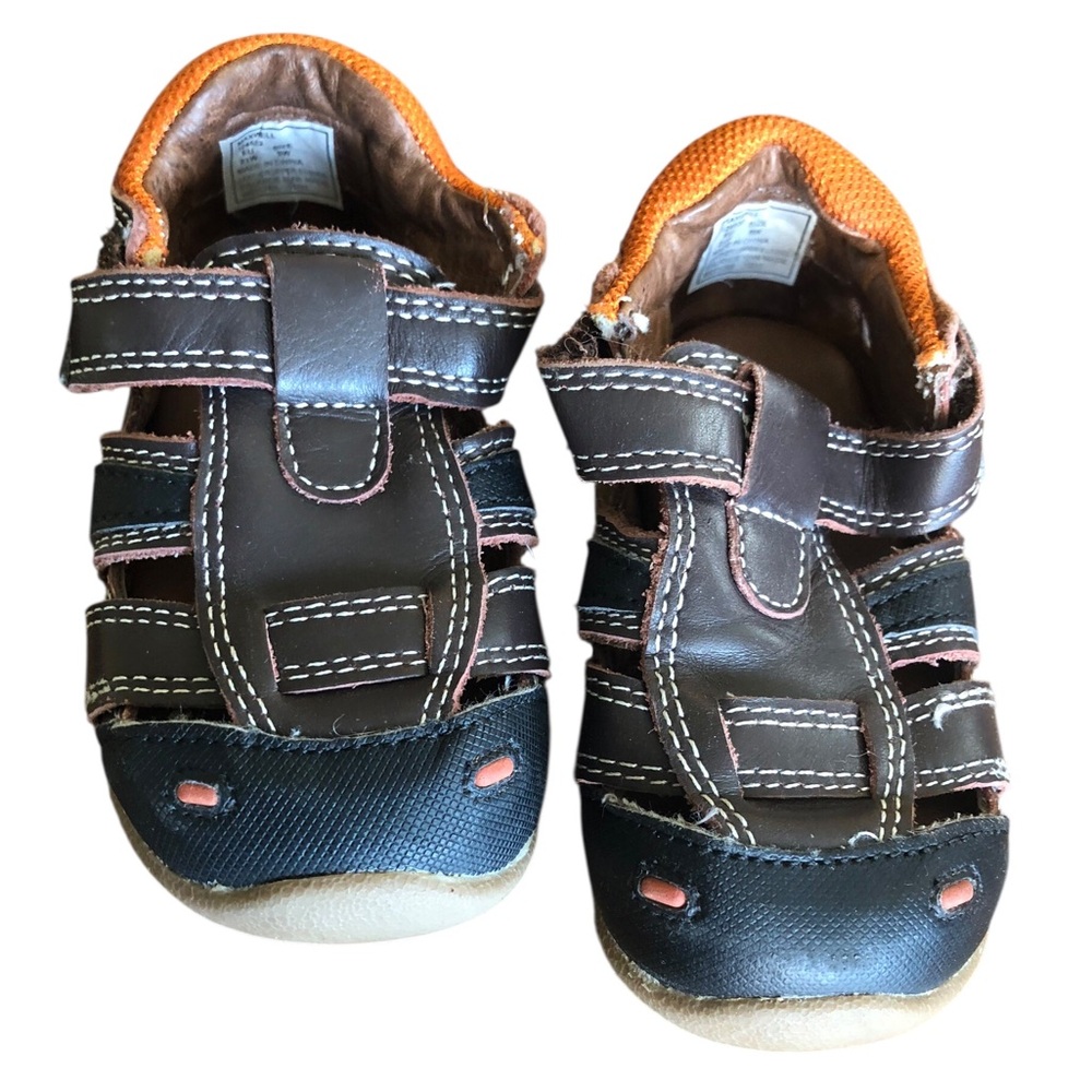 Jumping Jacks Size 5 Brown and Orange Kids Sandals